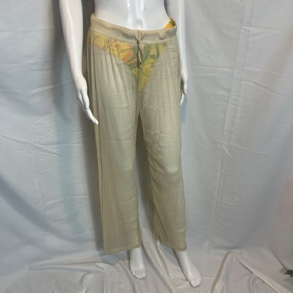 Tinibikini swimwear Summer Nights Coverup Pants Gold Size Large RefFNB - Picture 3 of 10